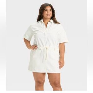 Universal Thread Women's👩🏻Short Sleeve Drop Waist Drawstring Mini Dress👗Sz XXL